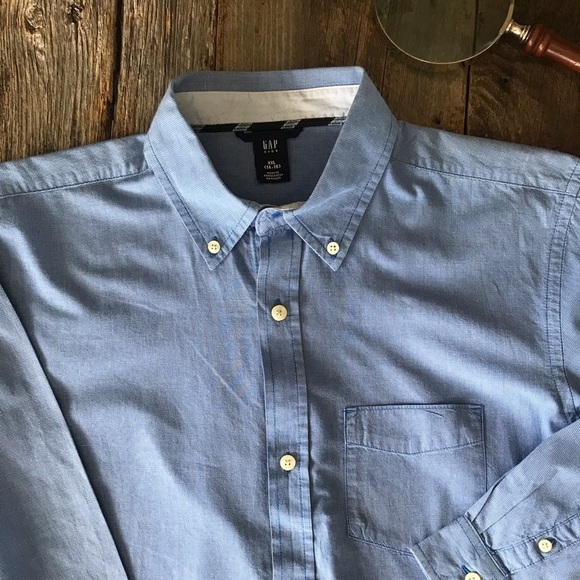 GAP Kids Mini-Check Oxford Button Down Shirt XXL - Picture 2 of 9